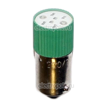 Лампа B9S ( BA9S ) для арматуры светосигнальной 220В (зеленая диодная матрица)