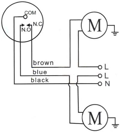 Схема подключения поплавковых выключателей при подключении двух насосов